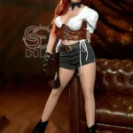 163cm 5ft4 Leather Corset Realistic Sex Dolls Western Themed TPE Dolls E Cup