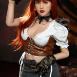 163cm 5ft4 Leather Corset Realistic Sex Dolls Western Themed TPE Dolls E Cup