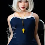 163cm 5ft4 Navy Blue Lingerie Love Dolls Blonde Short Hair Sex Dolls E Cup