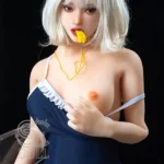 163cm 5ft4 Navy Blue Lingerie Love Dolls Blonde Short Hair Sex Dolls E Cup