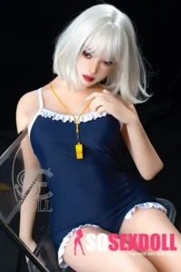 163cm 5ft4 Navy Blue Lingerie Love Dolls Blonde Short Hair Sex Dolls E Cup