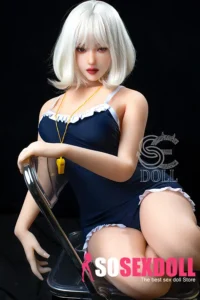 163cm 5ft4 Navy Blue Lingerie Love Dolls Blonde Short Hair Sex Dolls E Cup