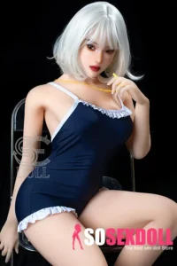 163cm 5ft4 Navy Blue Lingerie Love Dolls Blonde Short Hair Sex Dolls E Cup