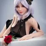165cm 5ft4 Purple Hair Sexy Love Dolls Black Lace Lingerie Sex Dolls F Cup