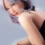 165cm 5ft4 Purple Hair Sexy Love Dolls Black Lace Lingerie Sex Dolls F Cup