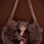 Sæt handgerð sílikon endurfædd dúkka notaleg bangsi svefnfélagi