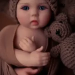 Sæt handgerð sílikon endurfædd dúkka notaleg bangsi svefnfélagi