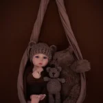 Sæt handgerð sílikon endurfædd dúkka notaleg bangsi svefnfélagi