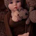 Sæt handgerð sílikon endurfædd dúkka notaleg bangsi svefnfélagi