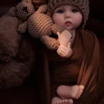 Sæt handgerð sílikon endurfædd dúkka notaleg bangsi svefnfélagi