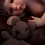 Sæt handgerð sílikon endurfædd dúkka notaleg bangsi svefnfélagi