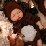 Silicone Sleeping Reborn Baby Doll Forest Animal Themed Collector Doll