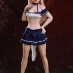 ১৪৪ সেমি ৪ ফুট ৭ টিপিই পেটাইট বুক সেক্স স্লিম ফিগার গোল্ডেন হেয়ার সেক্স ডল #DC18 হেড