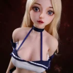 ১৪৪ সেমি ৪ ফুট ৭ টিপিই পেটাইট বুক সেক্স স্লিম ফিগার গোল্ডেন হেয়ার সেক্স ডল #DC18 হেড