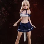 ১৪৪ সেমি ৪ ফুট ৭ টিপিই পেটাইট বুক সেক্স স্লিম ফিগার গোল্ডেন হেয়ার সেক্স ডল #DC18 হেড