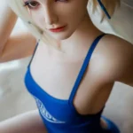 150cm 4ft9 Blue Mini Dress Love Dolls Blonde Realistic Sex Dolls In Stock(US Only)