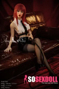 157cm 5ft2 Black Leather Skirt Sex Dolls Seductive Office Lady Sex Dolls