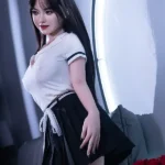 157cm 5ft2 Schoolgirl Outfit Sex Dolls Realistic Black Hair Dolls F Cup