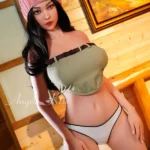 ตุ๊กตาเซ็กส์สไตล์ฤดูหนาวแสนสบาย ขนาด 159 ซม. 5 ฟุต 2 ตัว กางเกงขาสั้นสีชมพู