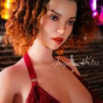 159cm 5ft2 Curly Hair Busty Sex Dolls Red Dress Seductive Sex Dolls