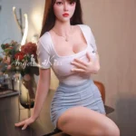 160cm 5ft3 Elegant Slim Body Sex Dolls White Dress Curvy Sex Dolls