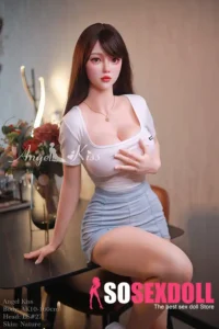 160cm 5ft3 Elegant Slim Body Sex Dolls White Dress Curvy Sex Dolls