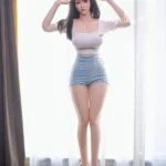 160cm 5ft3 Elegant Slim Body Sex Dolls White Dress Curvy Sex Dolls