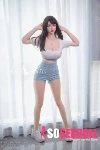 160cm 5ft3 Elegant Slim Body Sex Dolls White Dress Curvy Sex Dolls