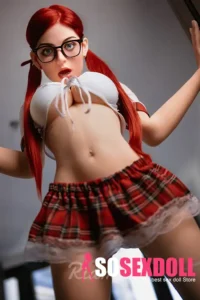 160cm 5ft3 Red Hair Schoolgirl Dolls Nerdy Fantasy Love Dolls In Stock(US Only)