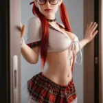 160cm 5ft3 Red Hair Schoolgirl Sex Dolls Nerdy Fantasy Love Dolls In Stock (EU Only)