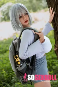 161cm 5ft3 Silver Shorts Outdoor Sex Dolls Backpack Youth Style Sex Dolls In Stock(US Only)