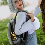 161cm 5ft3 White Crop Top Sex Dolls Silver Shorts Fashion Sex Dolls In Stock(US Only)