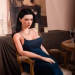 163cm 5ft4 Navy Blue Dress Sex Dolls Elegant Evening Style Sex Dolls In Stock (EU Only)