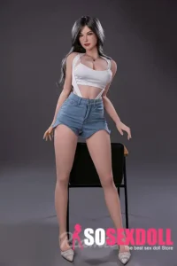 163cm 5ft4 White Tank Top Sex Dolls Denim Shorts Realistic Dolls In Stock(US Only)