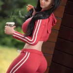 164cm 5ft4 Red Crop Hoodie Sex Dolls Natural Outdoor Beauty Sex Dolls