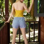 164cm 5ft4 Yellow Crop Top Sexy Sex Dolls Realistic Big Breast Sex Dolls