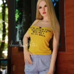 164cm 5ft4 Yellow Crop Top Sexy Sex Dolls Realistic Big Breast Sex Dolls