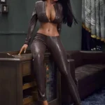 Silicone Hot Leather Office Lady Fantasy Sex Doll