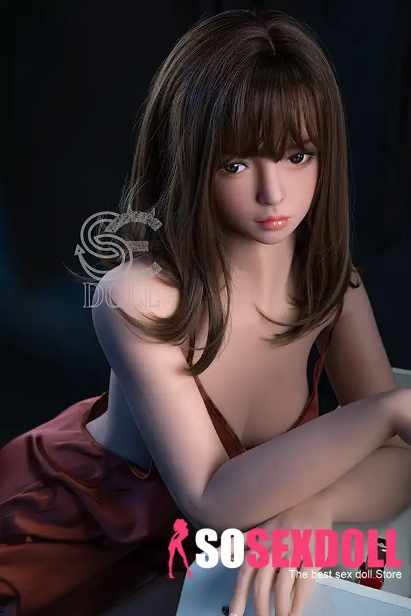 166cm 5ft5 Brown Silk Lingerie Sex Dolls Bedroom Seductive Sex Dolls C Cup