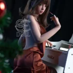 166cm 5ft5 Brown Silk Lingerie Sex Dolls Bedroom Seductive Sex Dolls C Cup