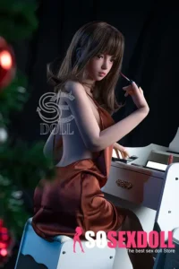 166cm 5ft5 Brown Silk Lingerie Sex Dolls Bedroom Seductive Sex Dolls C Cup