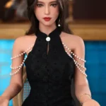 166cm 5ft5 Elegant Black Dress Love Dolls Realistic Casino Beauty Dolls C Cup