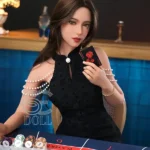 166cm 5ft5 Elegant Black Dress Love Dolls Realistic Casino Beauty Dolls C Cup