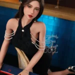 166cm 5ft5 Elegant Black Dress Love Dolls Realistic Casino Beauty Dolls C Cup