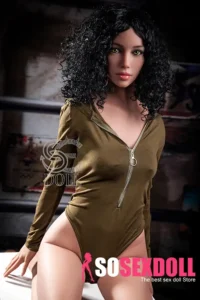 166cm 5ft5 Green Bodysuit Realistic Sex Dolls Curly Hair Sexy Love Dolls B Cup