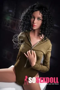 166cm 5ft5 Green Bodysuit Realistic Sex Dolls Curly Hair Sexy Love Dolls B Cup