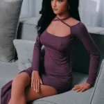 166cm 5ft5 Purple Dress Love Dolls Mature Elegant Sex Dolls In Stock(US Only)