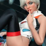 166cm 5ft5 Short Blonde Cosplay Sex Dolls White Bodysuit Anime Dolls C Cup