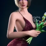 166cm 5ft5 Wine Red Spaghetti Strap Dress Sex Dolls Elegant Fantasy Sex Dolls C Cup