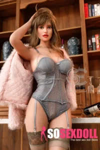 167cm 5ft5 Gray Corset Lingerie Sex Dolls Brunette Sexy Love Dolls E Cup